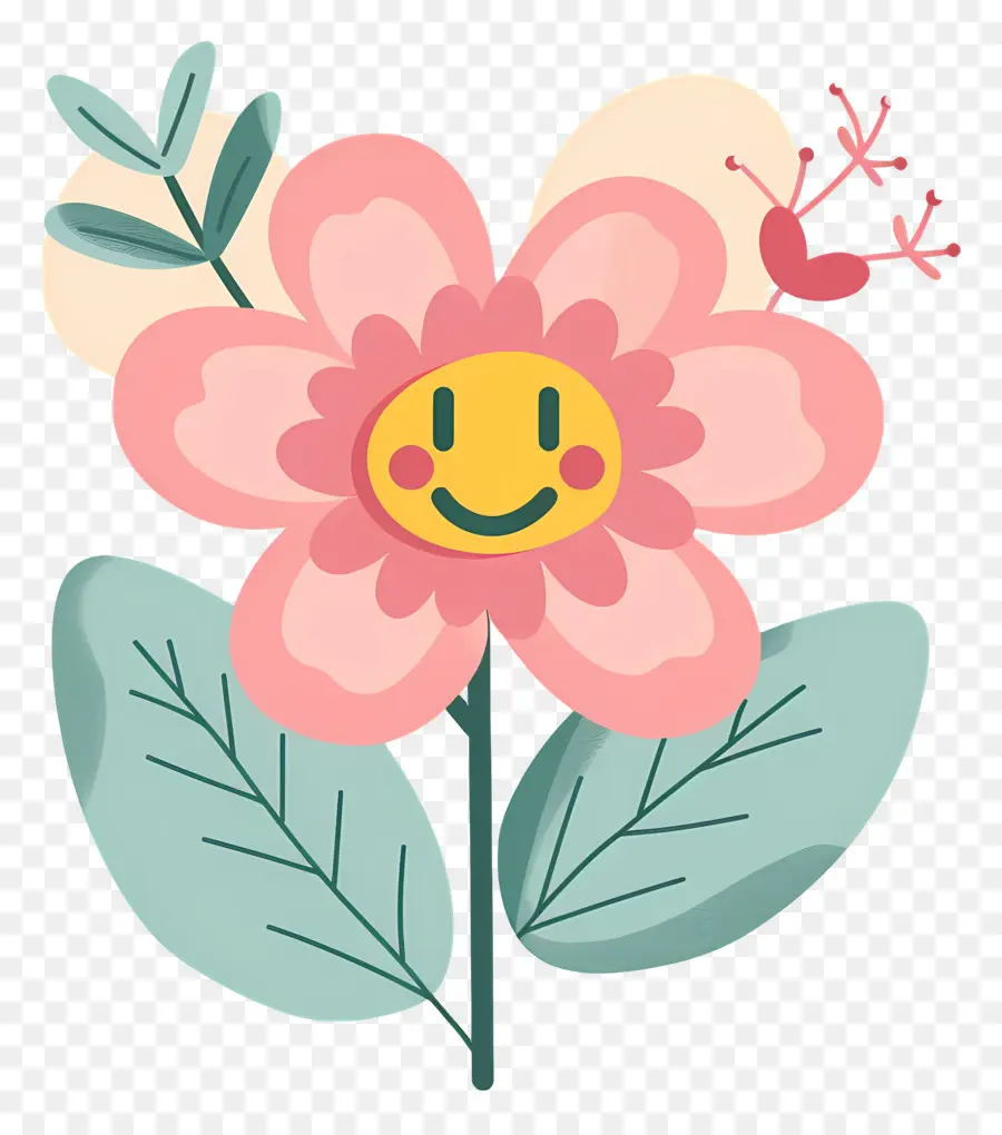 Fleur Emoji，Fleur Rose Souriante PNG