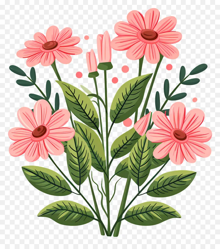 Fleurs De Marguerite，Fleurs Roses PNG