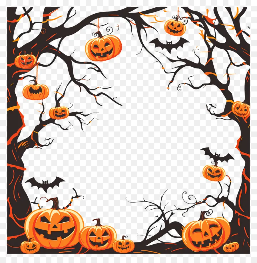 Cadre D'halloween，Citrouille PNG