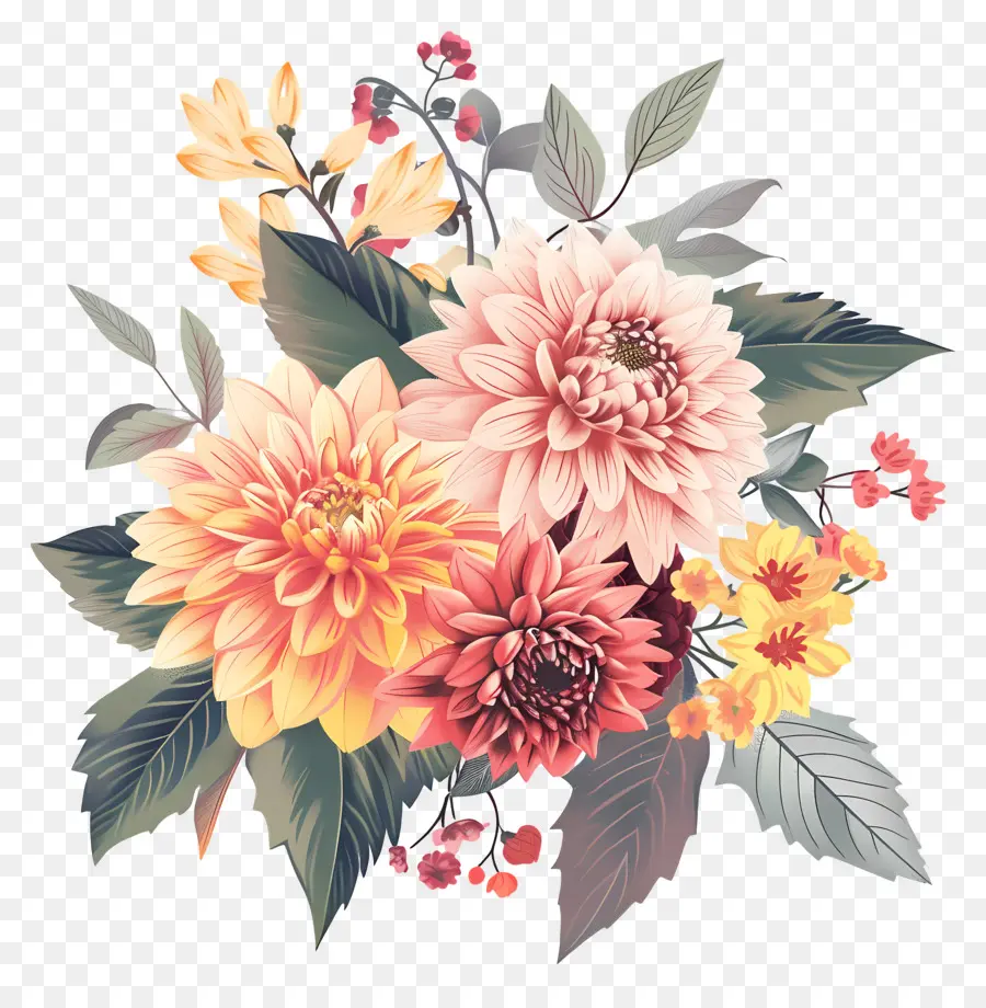 Fleur De Dahlia，Fleurs PNG