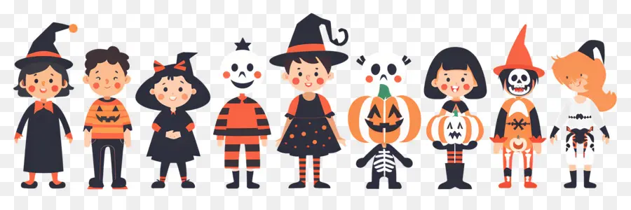 Enfants D'halloween，Enfants En Costumes D'halloween PNG