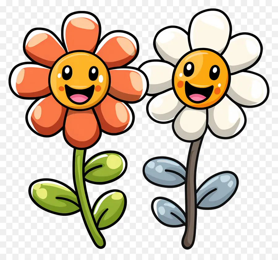 Fleur Emoji，Fleurs De Dessin Animé Adorables PNG