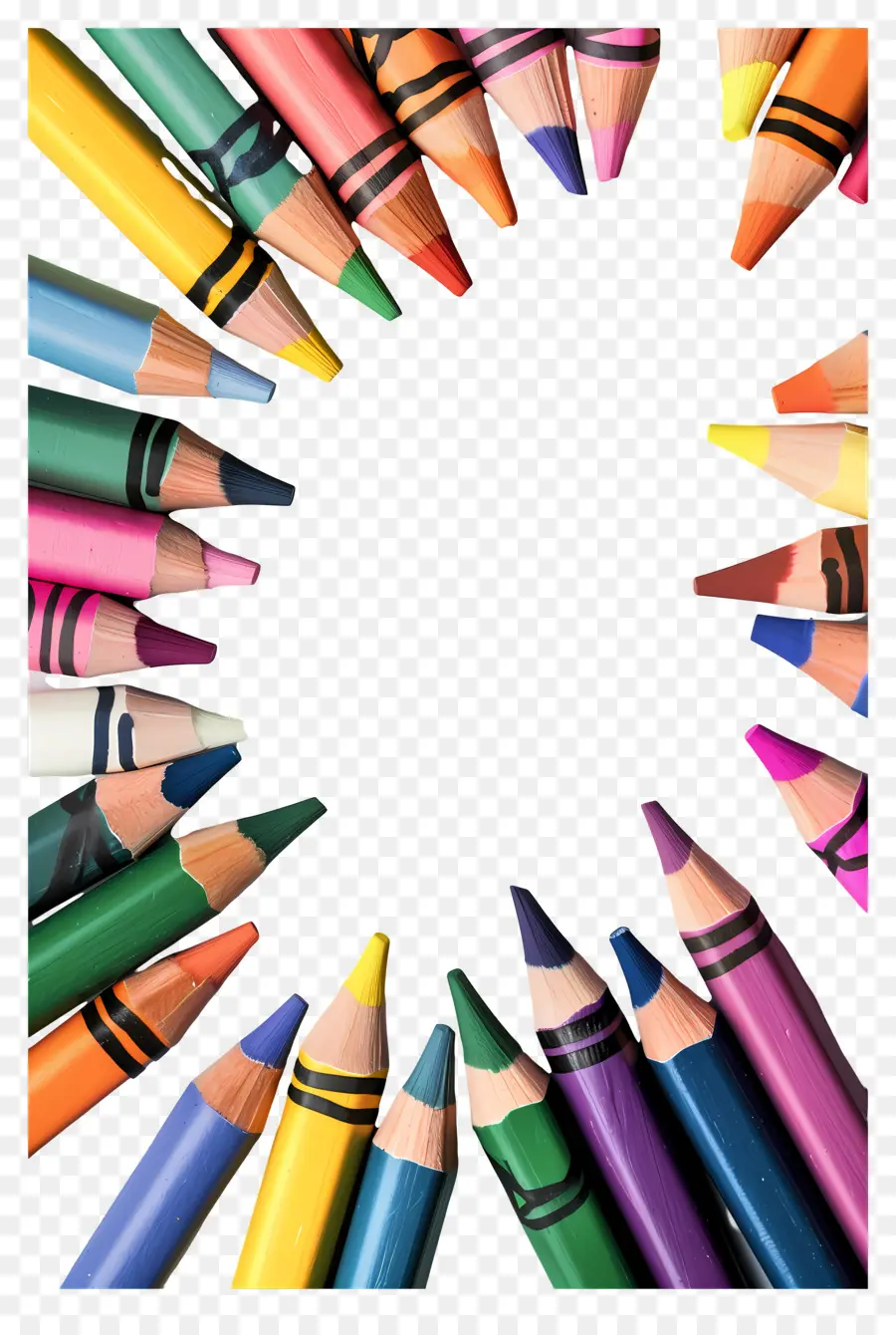 Cadre De Crayons De Couleur，Cadre à Crayons PNG