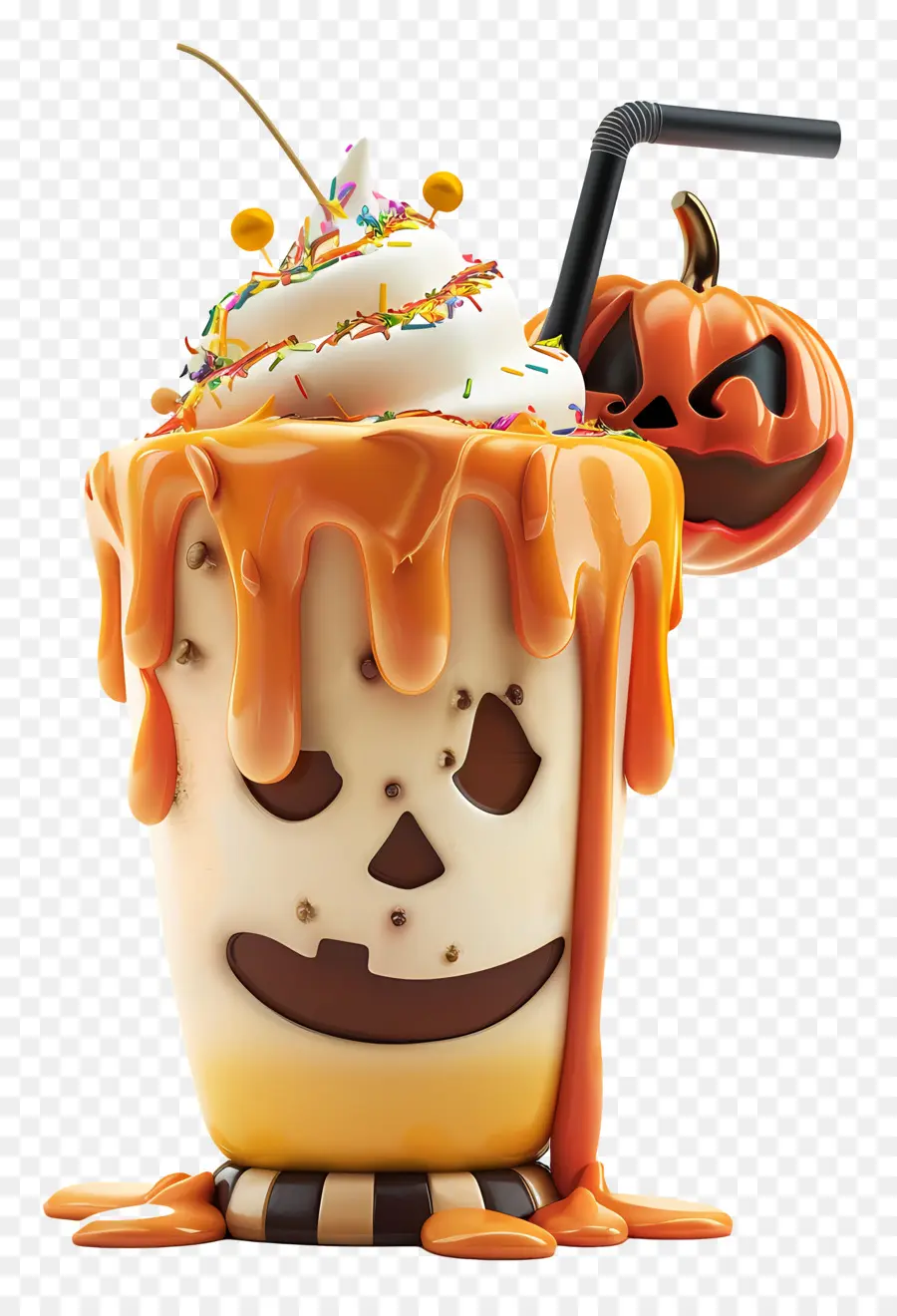 Milk Shake D'halloween，Milk Shake à La Citrouille PNG