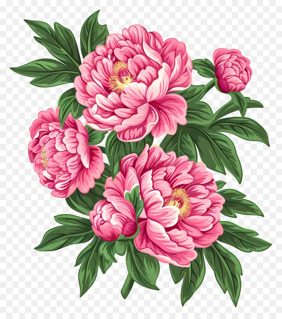 Fleurs De Pivoine，Fleurs Roses PNG