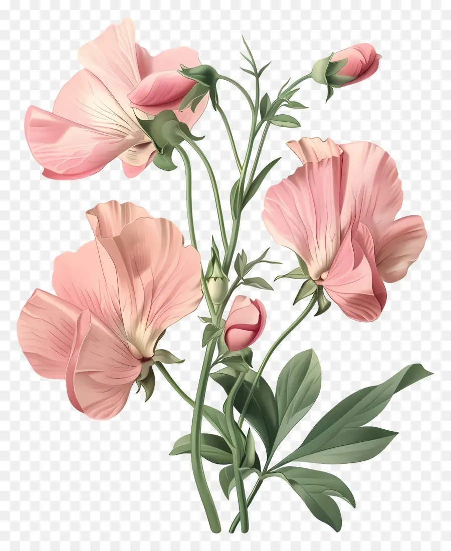 Fleurs Anciennes，Fleurs Roses PNG