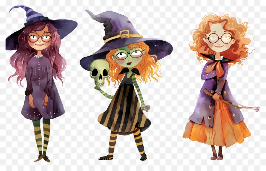 Enfants D'halloween，Sorcières élégantes PNG