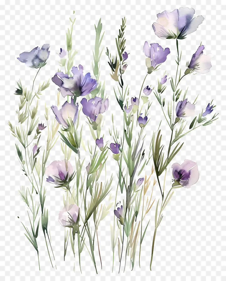 Fleurs Aquarelles，Fleurs Pastel PNG