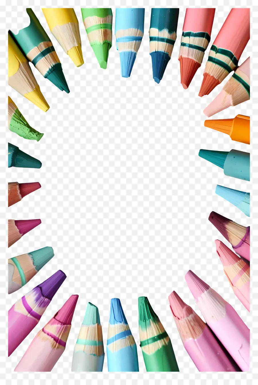 Cadre De Crayons De Couleur，Cadre à Crayons PNG