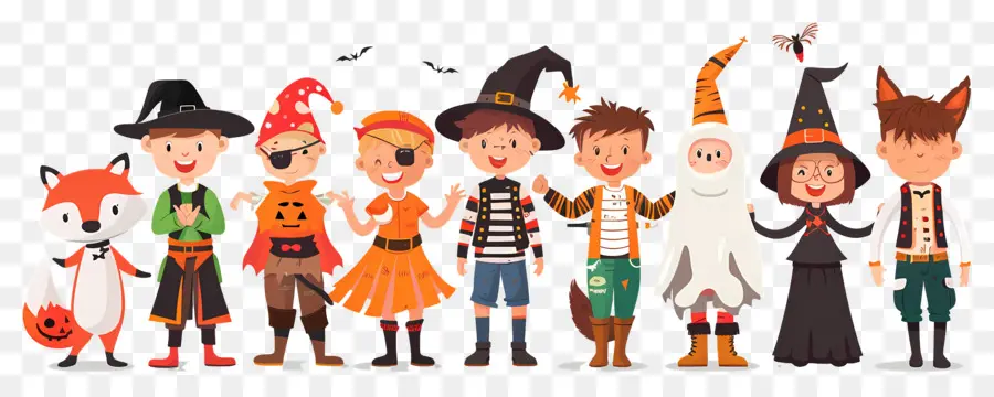 Enfants D'halloween，Enfants En Costumes D'halloween PNG