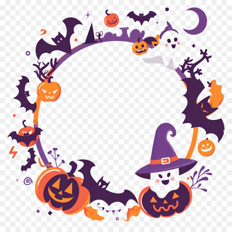 Cadre D'halloween，Citrouille PNG