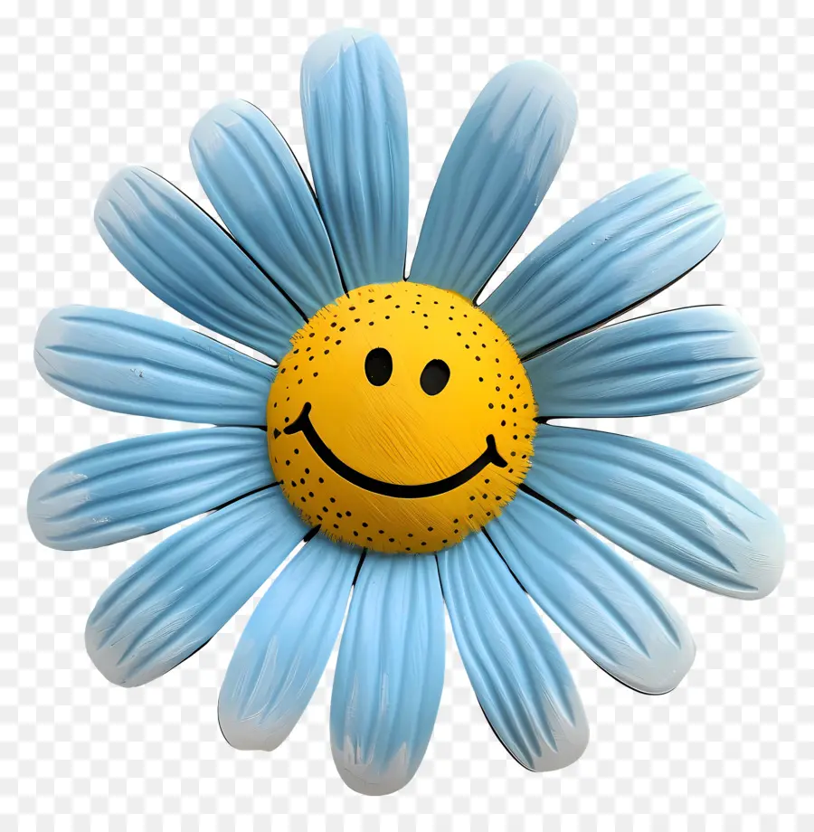 Fleur Emoji，Fleur Bleue Heureuse PNG