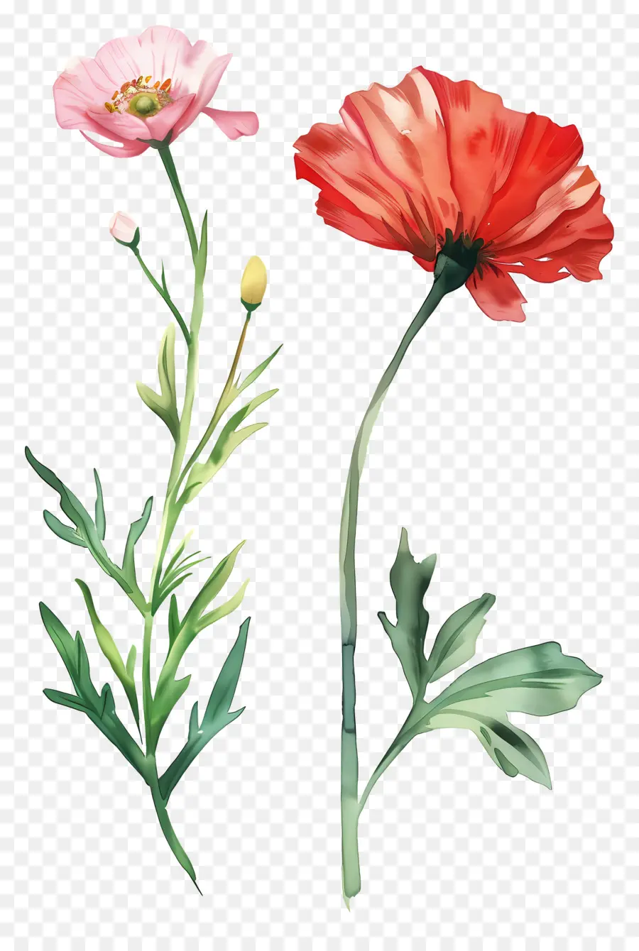 Fleurs Anciennes，Fleurs Rouges PNG