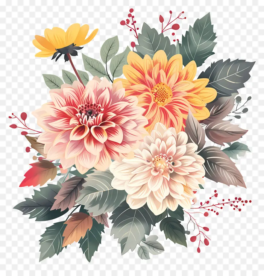 Fleur De Dahlia，Fleurs PNG