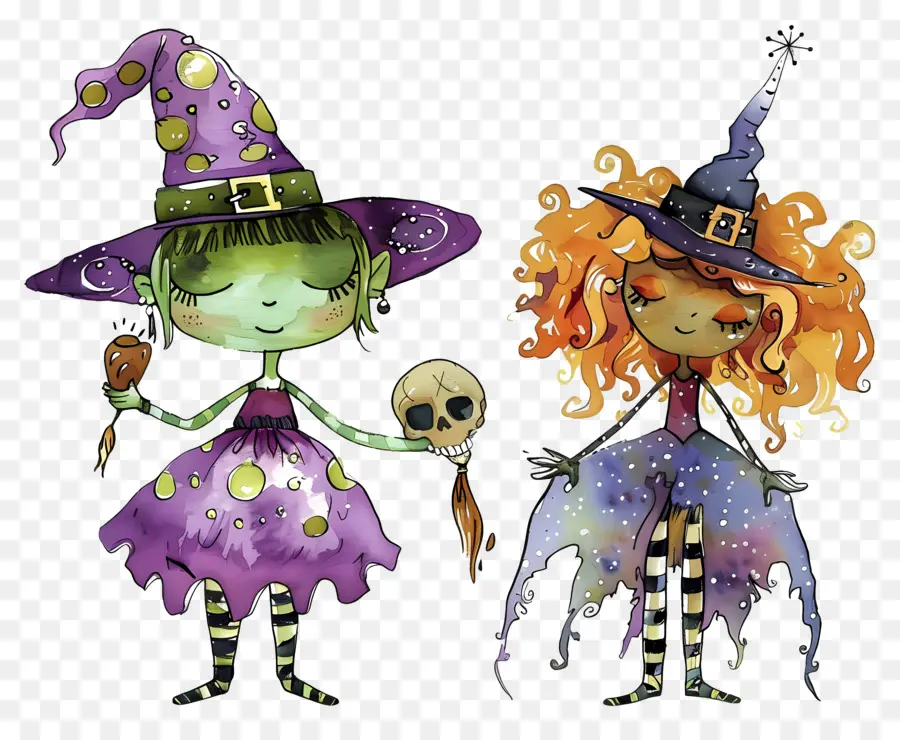 Enfants D'halloween，Enfants En Costumes D'halloween Colorés PNG