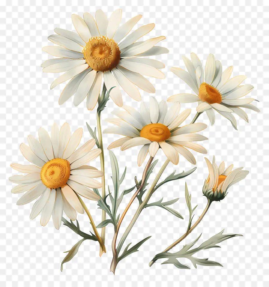 Fleurs Anciennes，Marguerites PNG