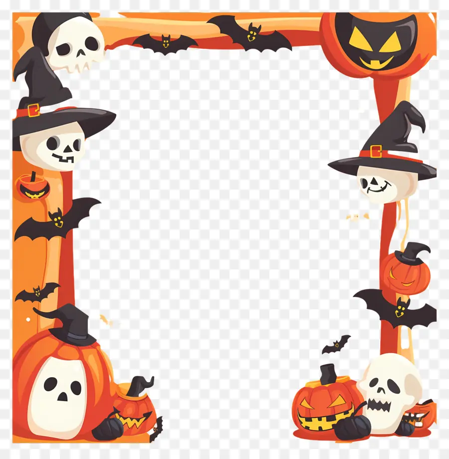 Cadre D'halloween，Citrouille PNG