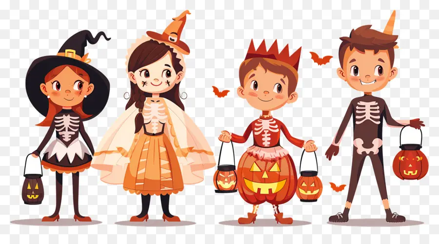 Enfants D'halloween，Enfants En Costumes D'halloween PNG