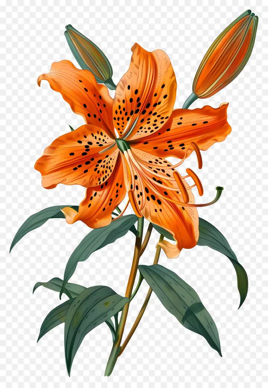 Fleurs Anciennes，Lys Oranges PNG