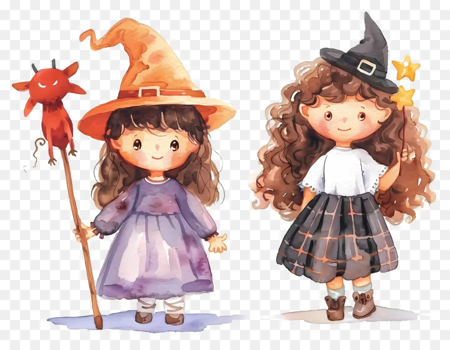 Enfants D'halloween，Sorcières Mignonnes PNG