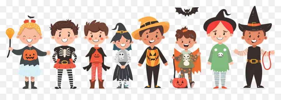 Enfants D'halloween，Enfants En Costumes D'halloween PNG