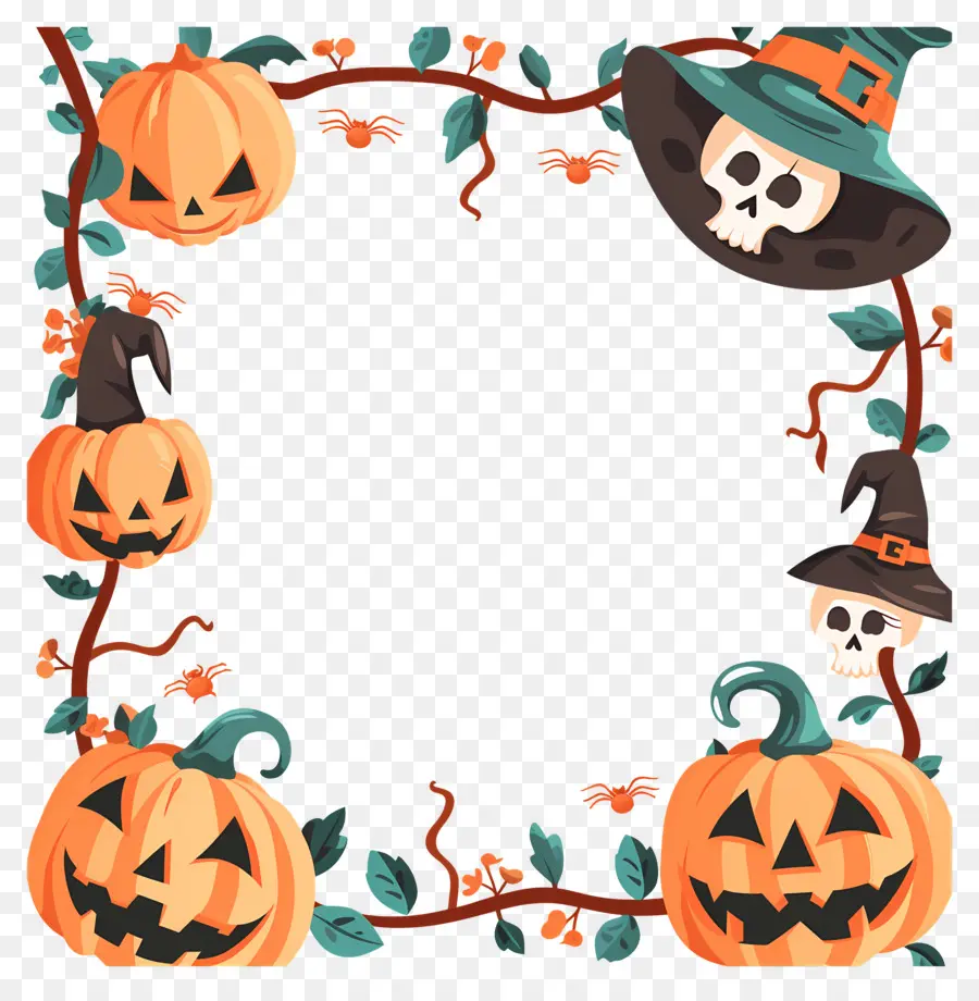 Cadre D'halloween，Citrouille PNG