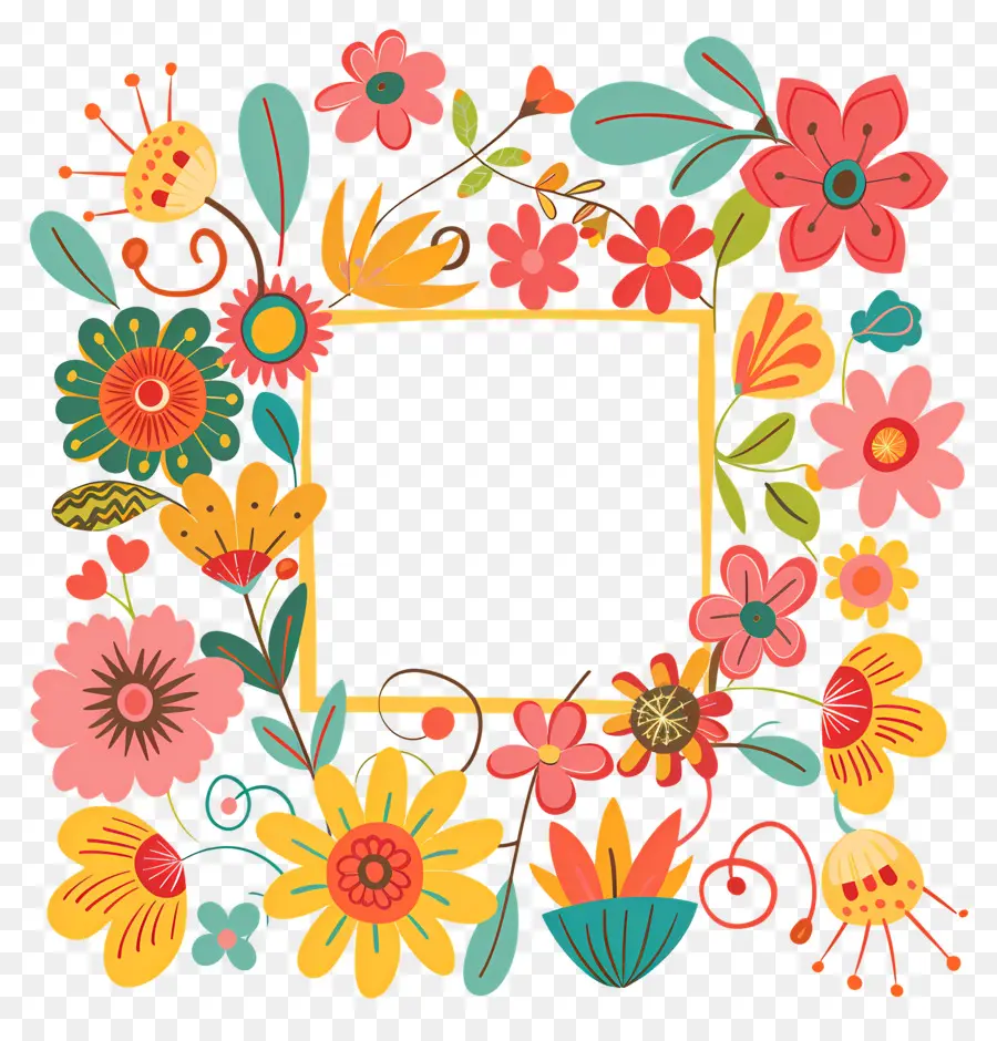 Cadre Floral，Fleurs PNG