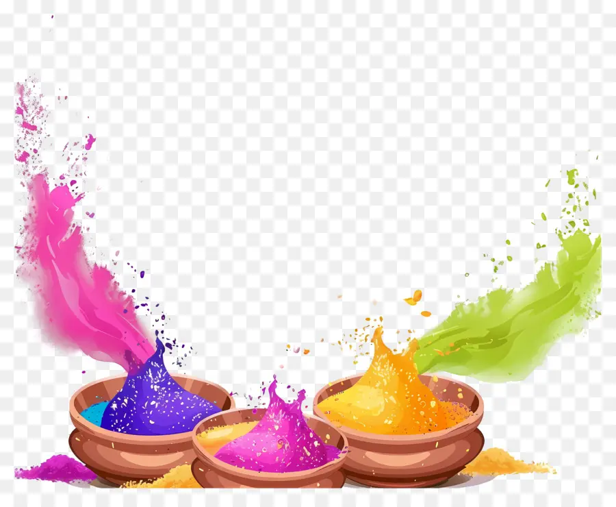 Fond De Holi，Poudres Colorées PNG