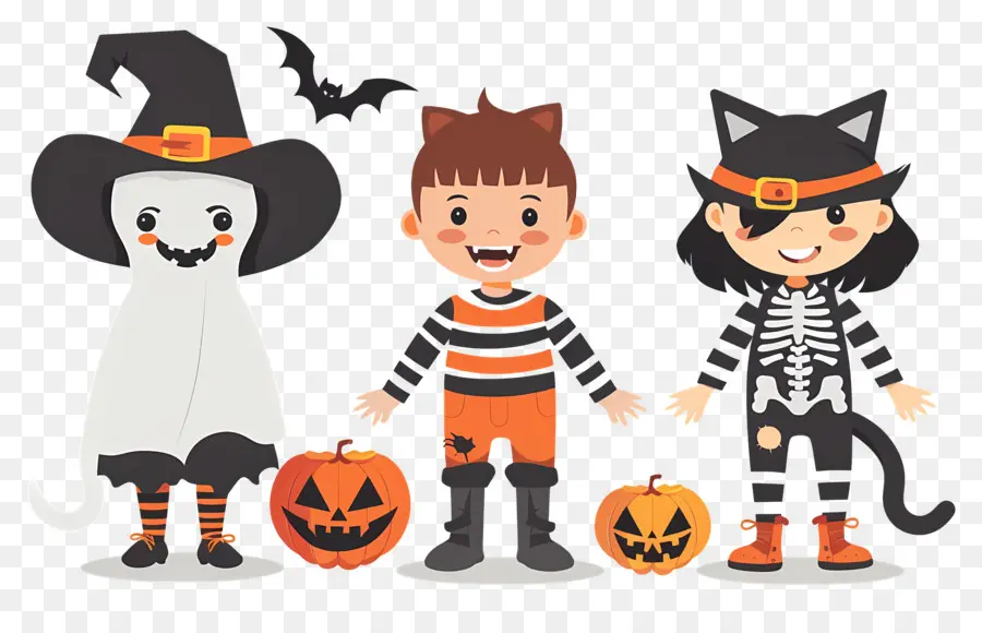 Enfants D'halloween，Enfants En Costumes D'halloween PNG