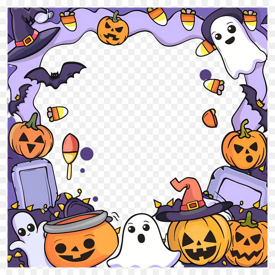 Cadre D'halloween，Cadre Fantôme D'halloween PNG