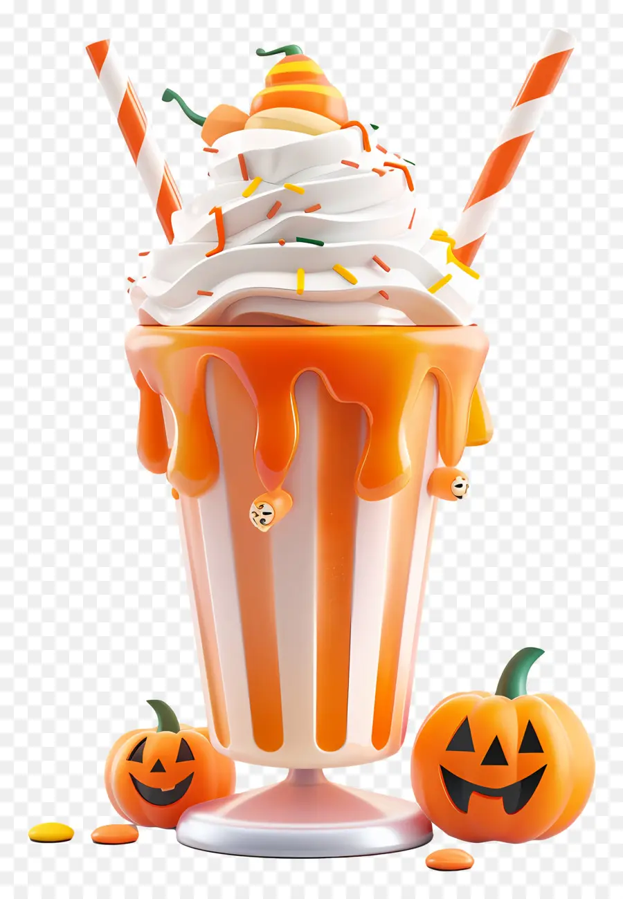 Milk Shake D'halloween，Milk Shake à La Citrouille PNG