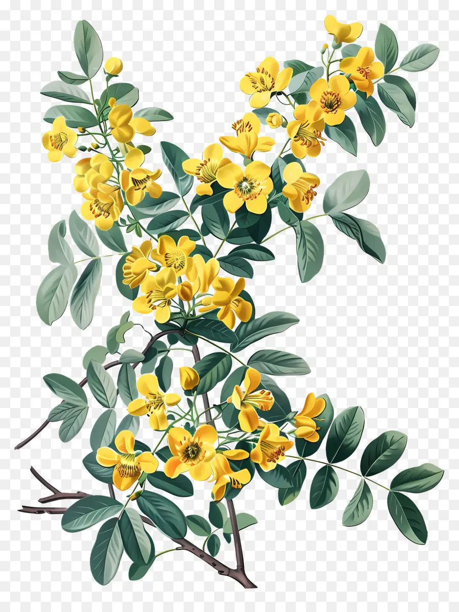 Pois De Sibérie，Fleurs Jaunes PNG