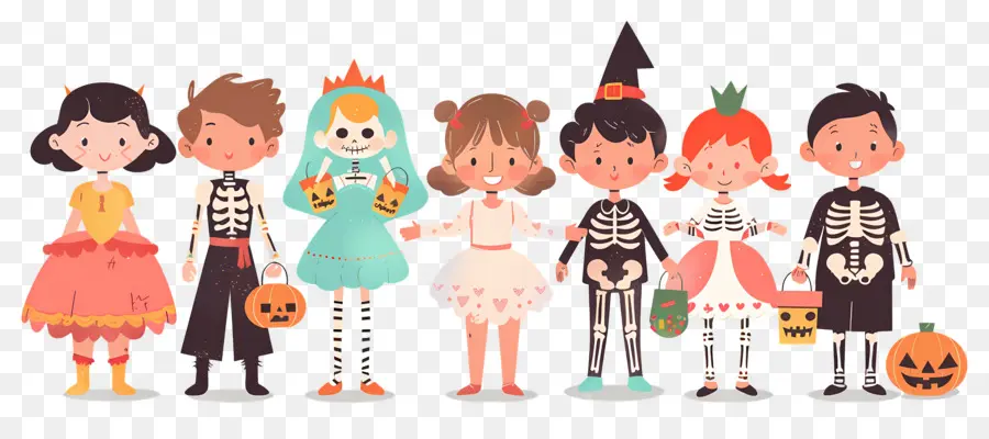 Enfants D'halloween，Des Enfants Déguisés PNG