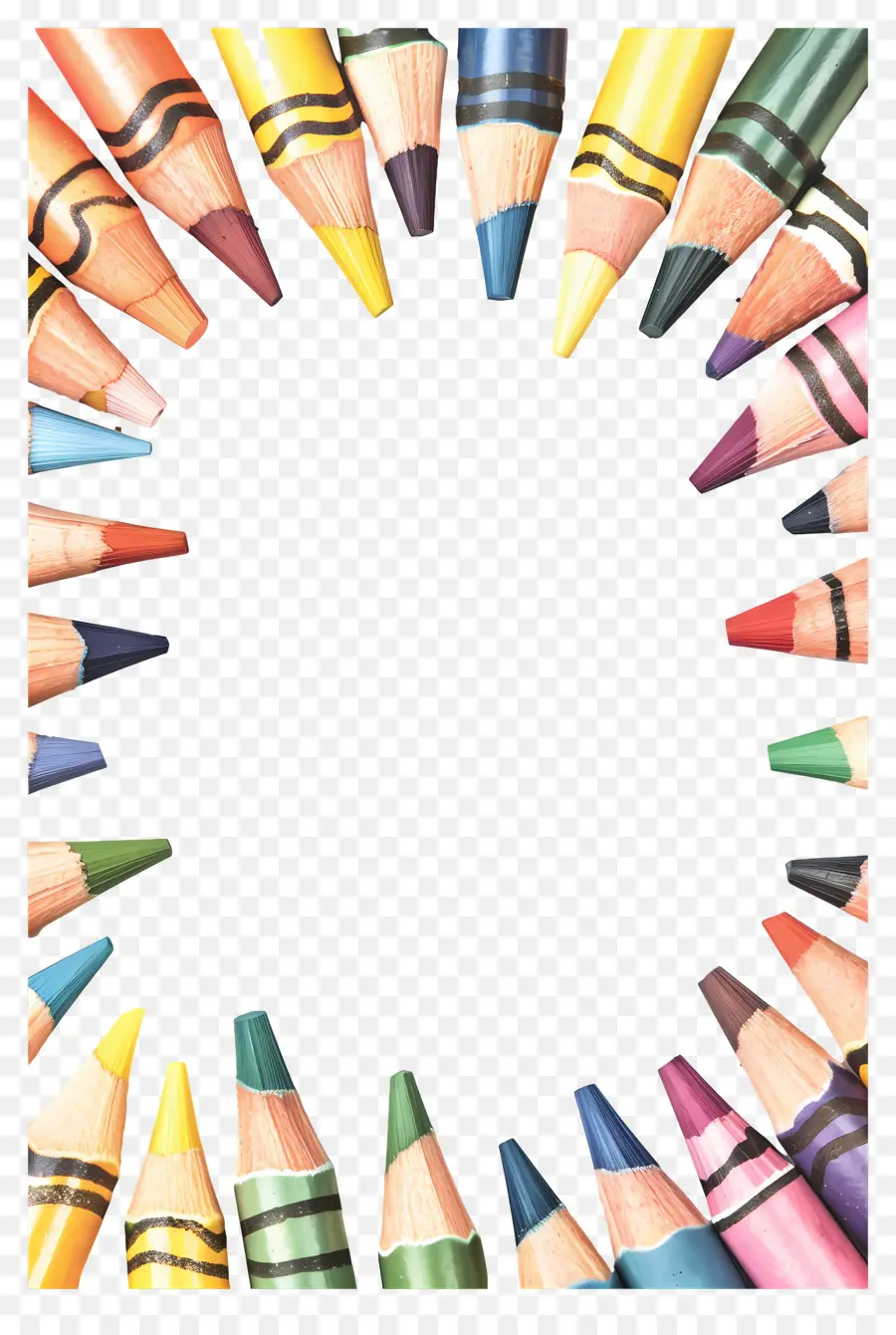 Cadre De Crayons De Couleur，Cadre à Crayons PNG