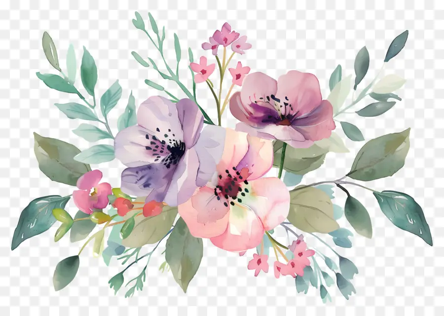 Fleurs Aquarelles，Fleurs PNG