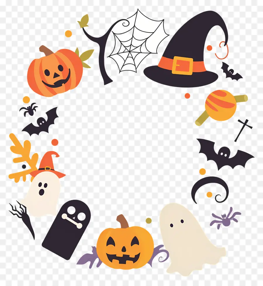 Cadre D'halloween，Citrouilles PNG