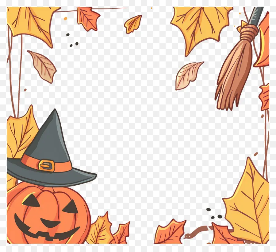 Cadre D'halloween，Citrouille PNG