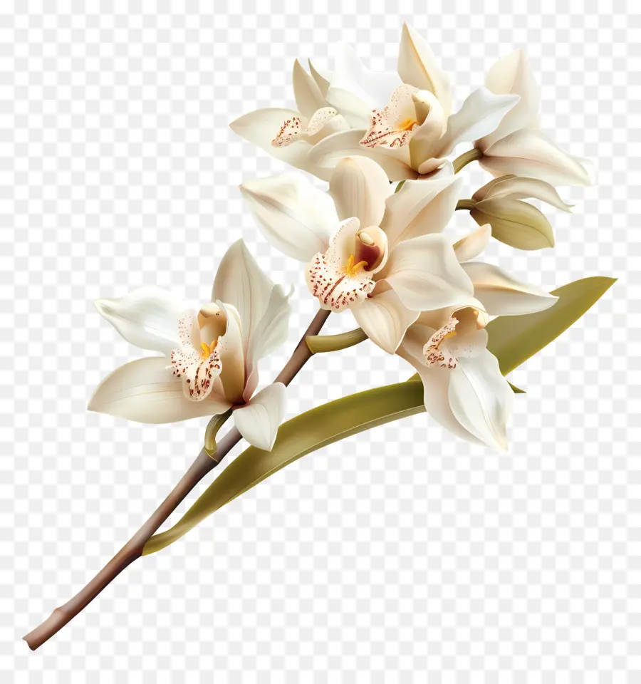 Fleurs D'orchidée Vanille，Orchidée Blanche PNG