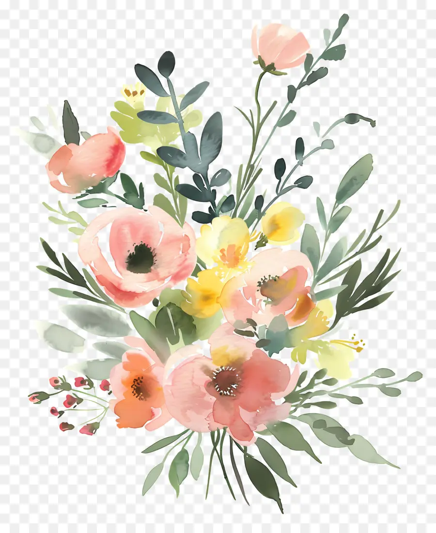 Fleurs Aquarelles，Fleurs PNG