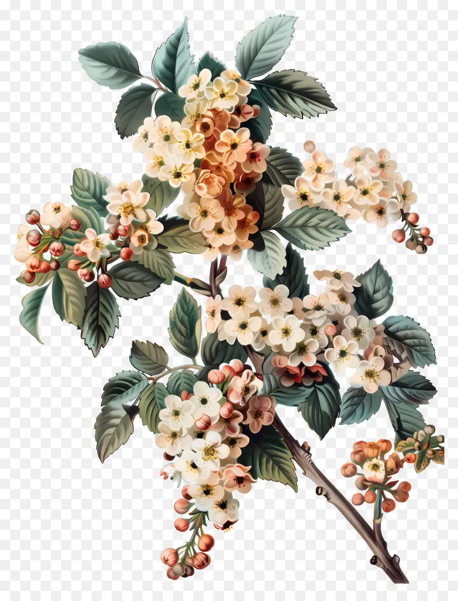 Fleurs Anciennes，Fleurs En Grappes PNG