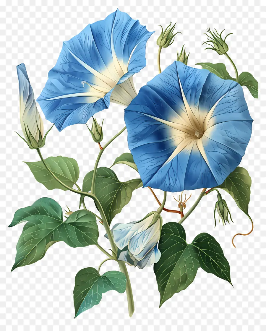 Fleurs Anciennes，Fleurs Bleues PNG