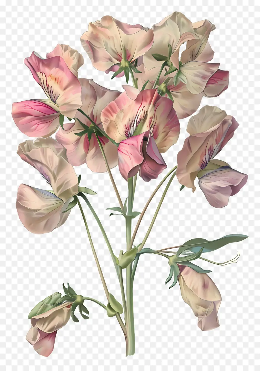 Fleurs Anciennes，Fleurs Roses PNG