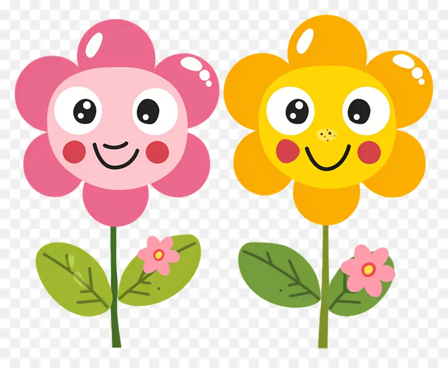 Fleur Emoji，Fleurs Colorées De Dessin Animé PNG