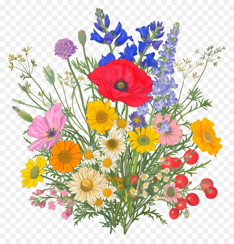 Fleur Sauvage，Arrangement De Fleurs Sauvages PNG