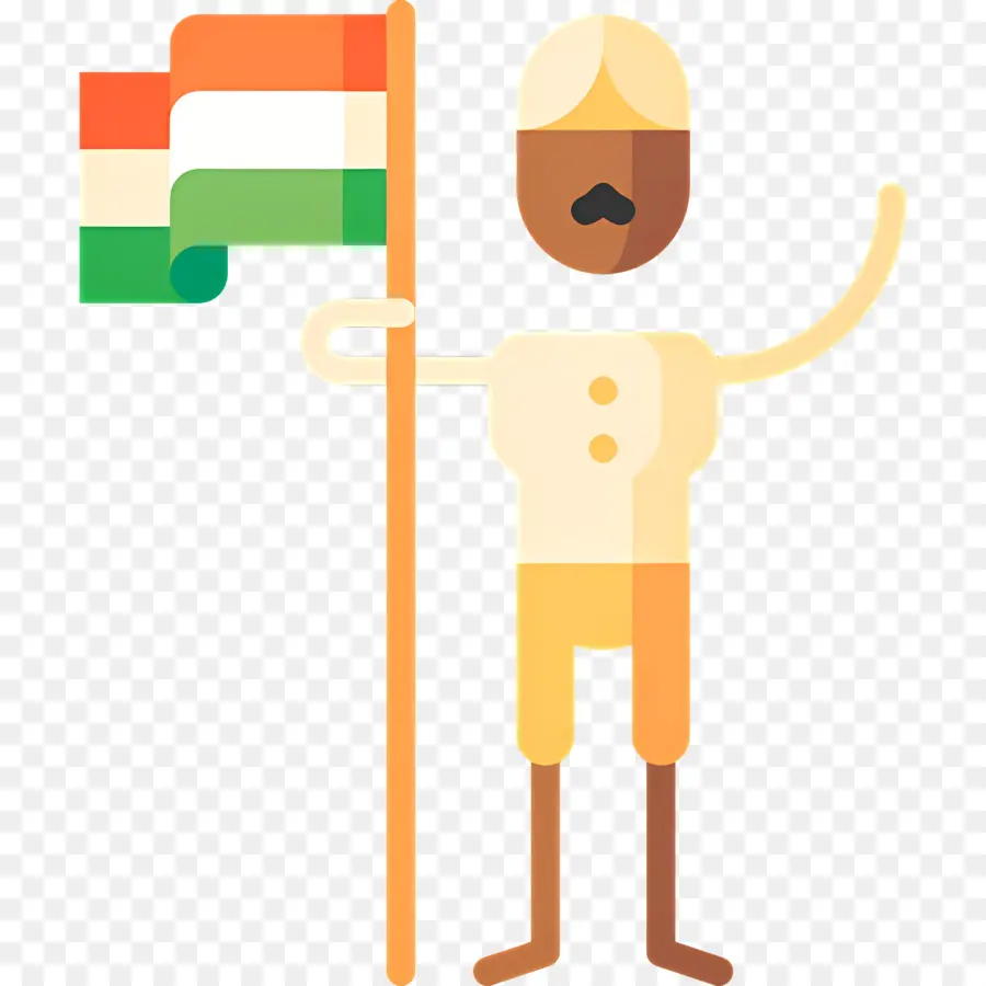 Drapeau De L'inde，Personne Avec Drapeau PNG