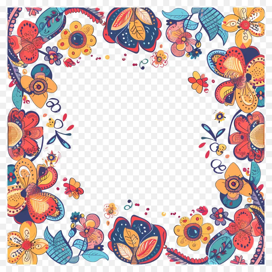 Cadre Floral，Cadre Floral Coloré PNG