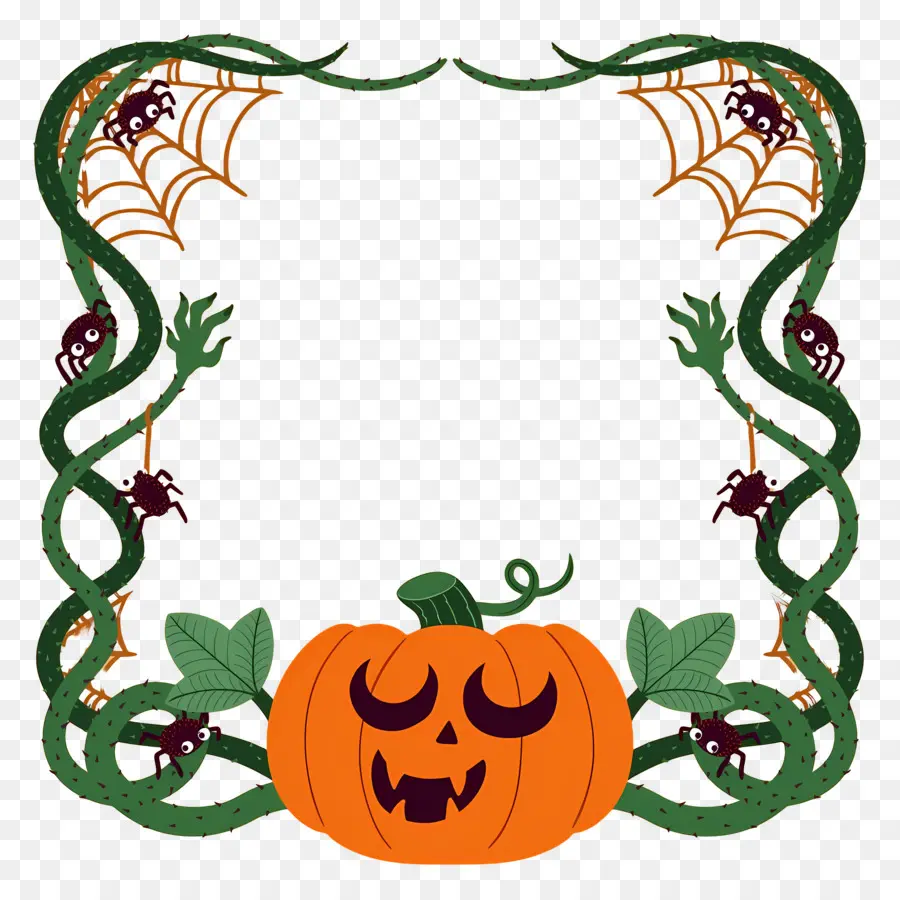 Cadre D'halloween，Cadre De Citrouille D'halloween PNG