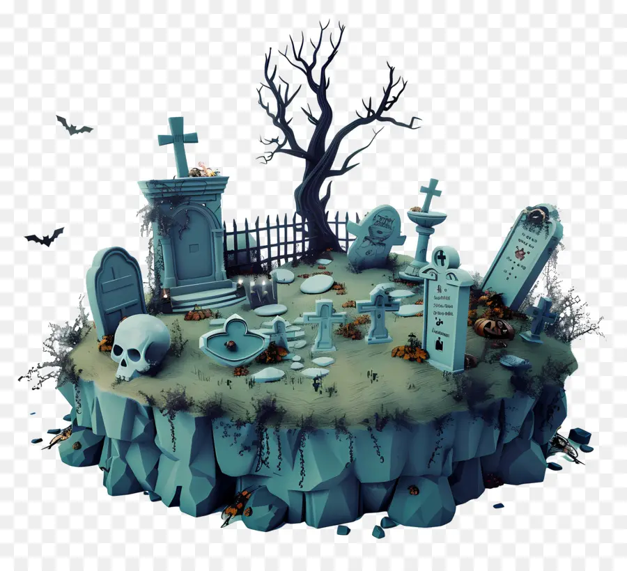 Cimetière D'halloween，Cimetière PNG