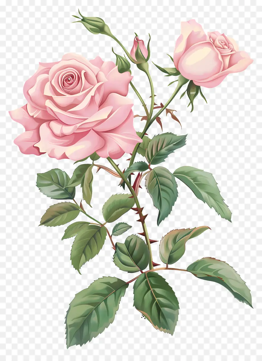 Fleurs Anciennes，Rose Rose PNG