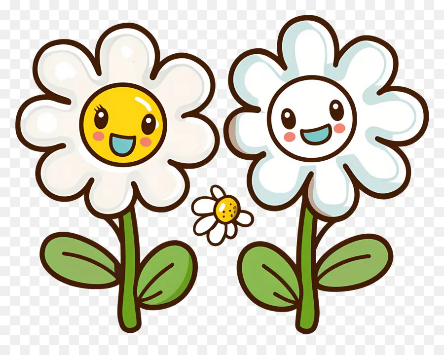 Fleur Emoji，Jolies Fleurs Souriantes PNG